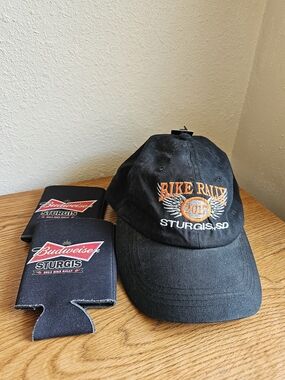Sturgis Bike Rally Hat & 2 Koozies 2013 2017 Budweiser Hat NWT Motorcycle